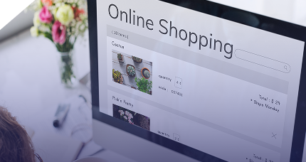Online shopping website layout on desktop, showing the checkout section