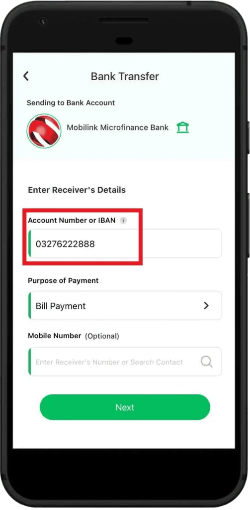 Step 4: Enter Account Details